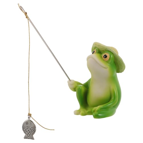 Kisangel Estatua de Rana Resina Realista para Jardín y Porche Decoración Exterior Resistente al Clima Figura para Paisaje y Césped Adorno Divertido para Exteriores