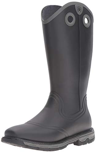 ARIAT Men's Conquest Buckaroo Waterproof Square Toe Rubber Boot Black