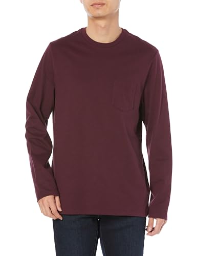 [Amazon Essentials] Tシャツ レギュラーフィット 長袖 メンズ バーガンディ M