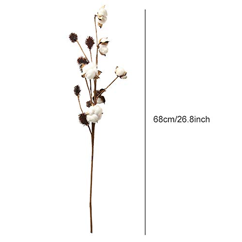 Ramas de algodón rústico para decoración de salones y relleno de florero campestre de mesa 3
