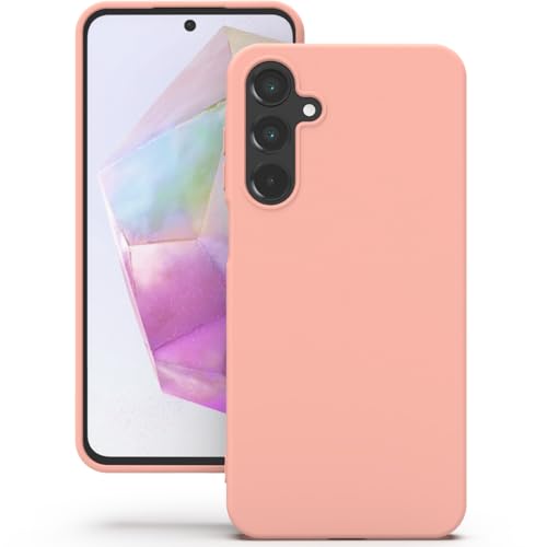 Image of YATWIN Silicone Back Case for Samsung Galaxy A35, Soft-Touch Phone Back Cover for Samsung Galaxy A35 - Pink