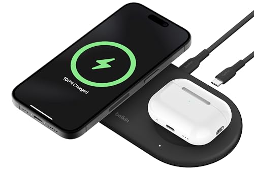 Belkin 2 in 1 Qi2対応 MagSafe充電器 急速充電 Amazon.co.jp: Belkin 2 in 1 ワイヤレス充電器 Qi2公式認証/MagSafe