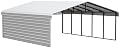 Arrow Carports Galvanized Steel Carport, with 1-Sided Enclosure, Compact Car Metal Carport Kit, 20' x 24' x 9", Eggshell