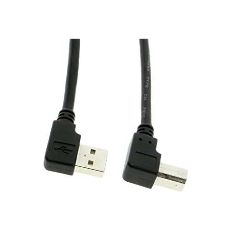 CableMax 10FT USB 2.0 A-Right Angle to B-Right Angle USB Cable Cover