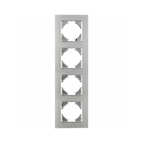 Cadre encastrable aluminium argent pour regrouper 4 elements muraux - 2