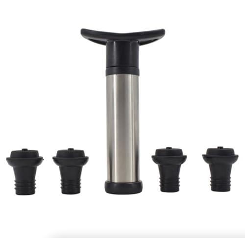 Cube-LED Tapón de vacío para vino con bomba de ahorro de vino, kit de conservación de vino superior de 4 piezas para sabor fresco y protección del sabor [WA03]