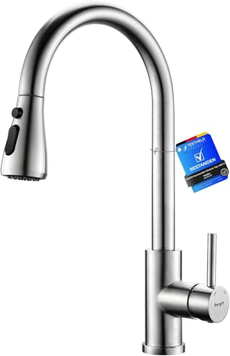 Ibergrif Wasserhahn Küche Ausziehbar, Hochdruck Küchenarmatur mit 3 Modi, Mischbatterie Küche 360° Schwenkbar, Armatur Küche Edelstahl, Einhebel Spültischarmatur Küche mit Hohem Bogen (M22137) Ibergrif Wasserhahn Küche Ausziehbar, Hochdruck Küchenarmatur mit 3 Modi, Mischbatterie Küche 360° Schwenkbar, Armatur Küche Edelstahl, Einhebel Spültischarmatur Küche mit Hohem Bogen (M22137)