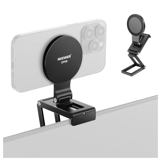 NEEWER Continuity Camera Mount for Desktop Monitor, Magnetic Tri Fold Desk Phone Webcam Holder with Arca Type Base, Compatible with MagSafe iPhone iMac Apple TV 4K Desktop Mac Laptop Samsung, SP08