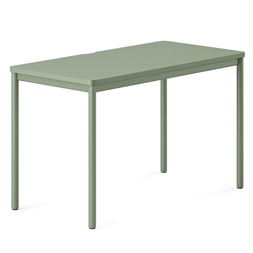 Image of Branch Daily Desk, Functional at Home Office Desk with Effortless Assembly | Timeless Design, Rounded Corners, and Built-in Cable Notch, 48 inch W x 28.5 inch H x 24 inch D, Sage Work Table