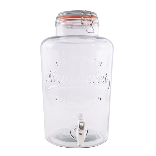 Point-Virgule Distributeur de Boisson en Verre avec Robinet, pour l'eau et des Cocktails, Meuble Bar, 8L
