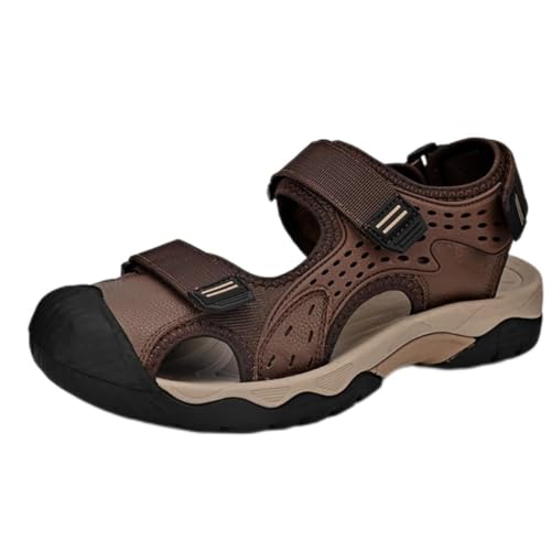 Men's Beach Sandals with PU and Webbing Outdoor Leather Men Shoes Breathable Flat Casual Sneakers Sandals