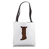 Brown Long Haired Chihuahua Watercolor Dog Tote Bag