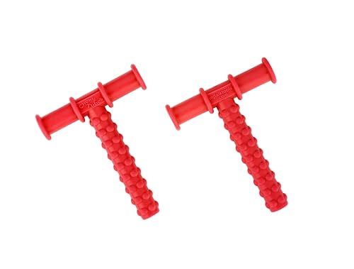 Image of Chewy Tube for Oral Sensory Therapy Red | Non-Toxic Biting & Chewing Tool for Autism, ADHD | Textured Teether for Children & Adults (Red Chewy tube)