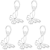 Beebeecraft 1 Caja de 5 Piezas de 925 dijes de Mariposa de Plata Esterlina de 11.5x9x2.5mm Pequeños Dijes de Mariposa Huecos con Anilla de Salto para Hacer Joyas Pulseras Y Collares.