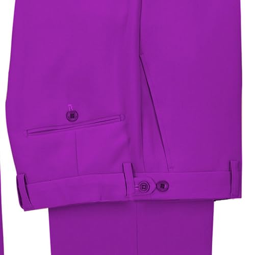 Image of Men's 2 Piece Suit with Metal Clasp Slim Fit Suit Stylish Business Pants Casual Wedding Grooms Tuxedo Suit