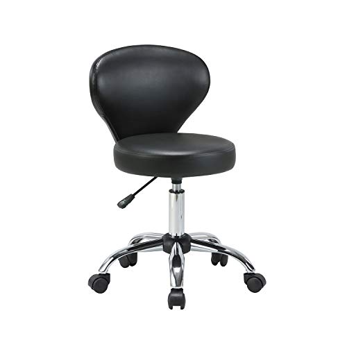KLASIKA Rolling Swivel Salon Stool Chair with Back Support Adjustable Hydraulic for Office Massage Facial Spa Medical Drafting Tattoo Beauty Barber