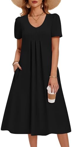 Zeagoo Summer Dress for Women Casual Floral Midi Sundress with Po...