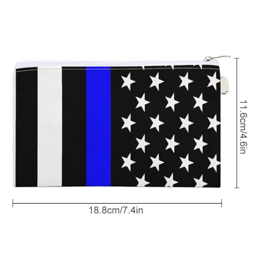 American Thin Blue Line Flag Art Zipper Style Coin Purse, Large Capacity, Portable And Fashionable Wallet2