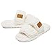 DZUBBOD Women Fuzzy House Slippers Open Toe Soft Plush Fleece Indoor Outdoor Comfy Slip On Memory Foam Lightweight Non Slip Bedroom Home Shoes Cozy Warm Fluffy Footwear for Ladies Gift