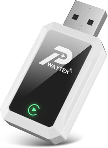 PWAYTEK Adaptador Apple CarPlay 2025   Bluetooth 5.3 y Wi Fi 6GHz, USB C/A Plug&Play, Compatible con Dispositivos Apple y Coches 2016+ (iOS 10+)​