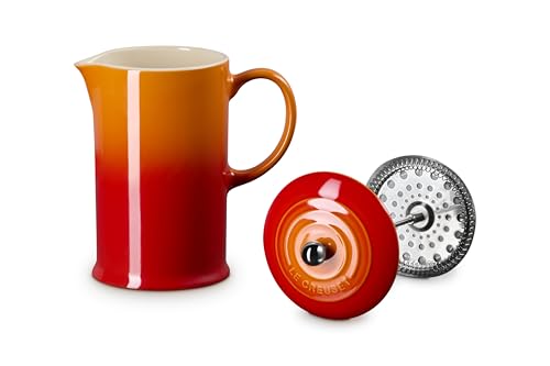 Image of Le Creuset Stoneware French Press, 34 oz., Flame