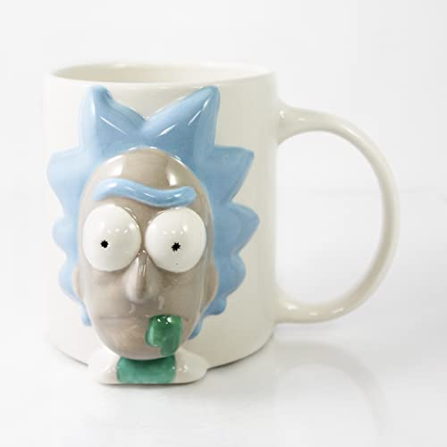 Just Funky Rick and Morty 'Rick' - Taza de cerámica con asa, 12,7 cm x 11,6 cm x 10,2 cm