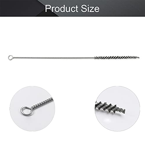Image of Utoolmart Steel Wire Cleaning Brush, Spiral Power Tube Brush, 0.2-inch Diameter 12-inch Length, 2pcs