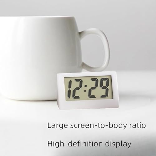 Small Digital Clock,Digital Travel Alarm Clock,Bedside Cl/ock,Di/gital Clock Battery Powered,Mini Portable LCD Display,Small Cloc/k,Digit/al Alarm Clo/cks Bedside non-Ticking&Dig/ital Clo/ck(White) - Image 3