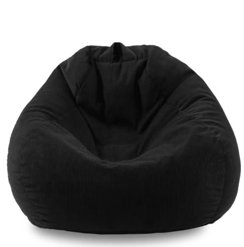 Image of 4FT Memory Foam Bean Bag Chairs for Adults Women Men Teen Sofa Comfoy Chair Large Beans Bags Sofa Black 4FT