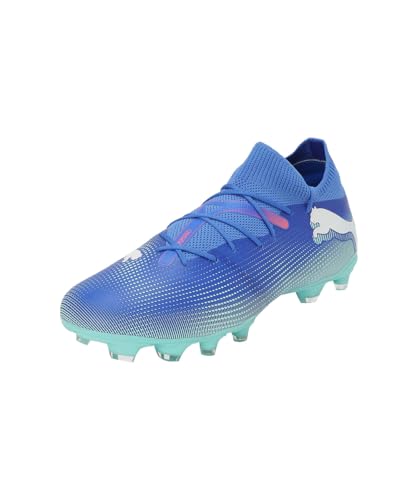 PUMA Future 7 Match FG/AG, Soccer Shoe Unisex Adulto, Bluemazing White-Electric Peppermint, 40 EU