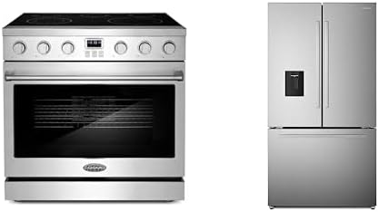 Cosmo 2-Piece Kitchen Package, 36" Electric Range & 36" Counter Depth Refrigerator