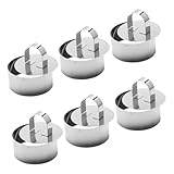 FIXOSHEE 6pcs Stainless Steel Round Cake Mold for Baking Cakes Pastries and Desserts Easy to Cooking for All Baking Needs