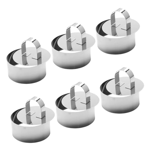 FIXOSHEE 6pcs Stainless Steel Round Cake Mold for Baking Cakes Pastries and Desserts Easy to Cooking for All Baking Needs