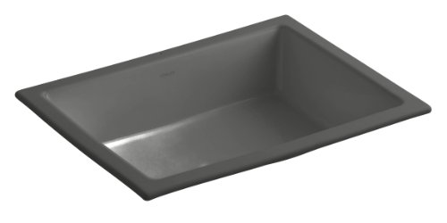 KOHLER K-2882-58 Verticyl Rectangle Undercounter Bathroom Sink, Thunder Grey KOHLER K-2882-58 Verticyl Rectangle Undercounter Bathroom Sink, Thunder Grey