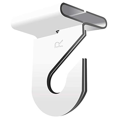 12 Drop Ceiling Hooks for Hanging Lights & Classroom Ceiling Decorations on Drop Ceiling Tiles, Aluminum T Bar Drop Ceiling Grid Hooks, T Track Bar Metal Hooks, Ceiling Hanging Hook Holds 15lbs Cover
