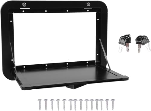 Wandklapptisch für Wohnmobile,Wohnmobil-Aluminium-Klapptisch,klappbarer Wandtisch,Hängender Esstisch,80*45cm,für Wohnmobil Wohnwagen Picknick,Geeignet für Picknick im Freien,Maximale 25 KG (Black)