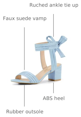 Image of Allegra K Women's Open Toe Ankle Tie Back Block Heels Sandals