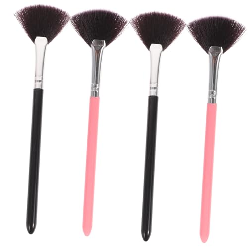 MOTHNUR 4pezzi Pennelli Makeup Professionali Con Manico Lungo Pennello Ventaglio Per Fard e Polvere Strumenti Cosmetici