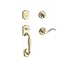 Baldwin SCWESXCURLTRR003 Reserve Single Cylinder Handleset Westcliff x Curve with Traditional Round Rose in Lifetime Brass Finish Left Hand
