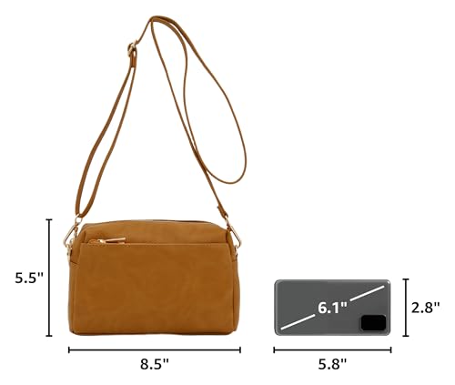 Image of FashionPuzzle Triple Zip Small Crossbody Bag