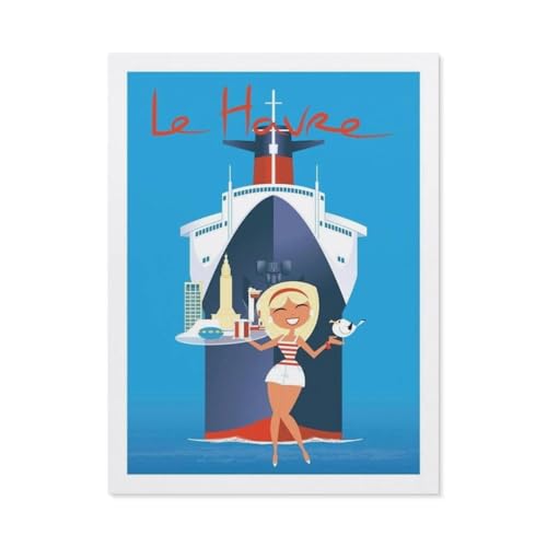 Affiche de voyage vintage Le Havre en étain pour remplacer les posters déchirés