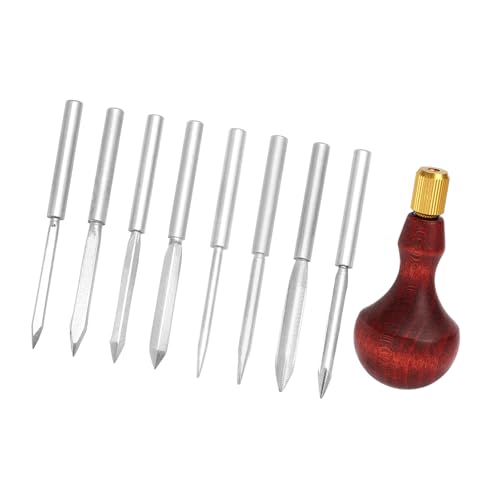 Awl Tool Set Leather Stitching Sewing Awl with Wood Handle Leather Stitching Awl Kits for Craft