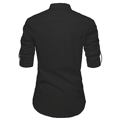 Image of Men's Full Sleeve Beige Color Cotton Blend Spread Slim Fit Shirt Style Kurta for Men and Boys