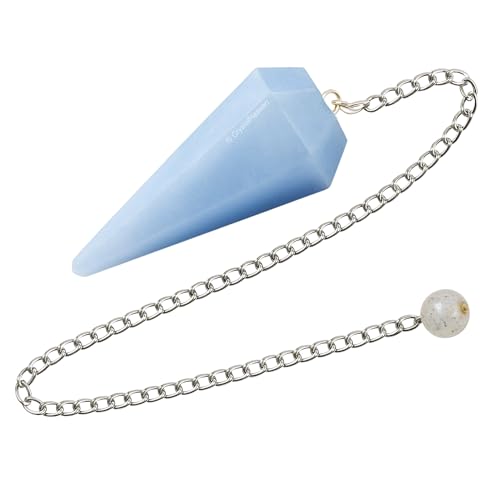 Image of Certified Blue Calcite Pendulum Dowsing Tool - Natural Crystal Pendulum for Spiritual Guidance - Premium Dowser Pendulum for Accurate Divination and Energy Healing - Perfect for Energy Healing and Chakra Balancing - Handcrafted with Precision and Elegance