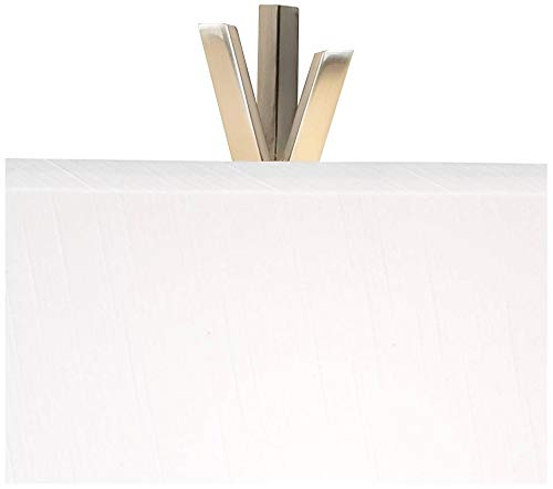 Possini Euro Design Modern Table Lamp 30" Tall Brushed Nickel Silver Open Asymmetry Metal White Linen Rectangular Box Shade for Bedroom Living Room House Home Bedside Nightstand Office Kids Family - Thumbnail 3