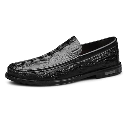 Mens Black Leather Oxford Loafers Slip On Formal Business Party Shoes Comfortable Anti Slip Pointed Toe3