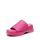 DREAM PAIRS Women's Comfort Summer Platform Heels, Cute Slip-on Flatform Chunky Sandals Casual Wear Walking Wedges,Sdpw2363w,Hot Pink,Size 7