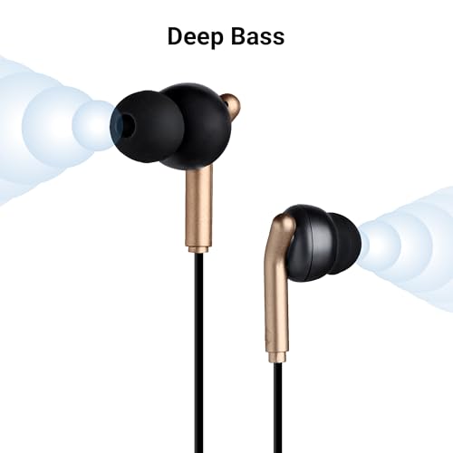 Zebronics Type-C Wired Earphones, in-Line MIC, Deep Bass, 1.2m Cable, 10mm Neodymium Driver, Light Weight, in-Ear Design, Compatible with Mobile, Tablet, Laptop (Bro C, Black + Gold) - Image 3