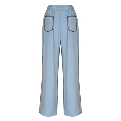 Wide Leg Sweatpants Women Baggy Barrel Sweatpants Y2k Drawstring High Waisted Athletic Track Pants with Pockets 6