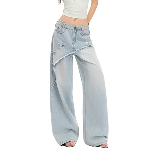 Jean large patchwork femme style décontracté chic et confortable - 2